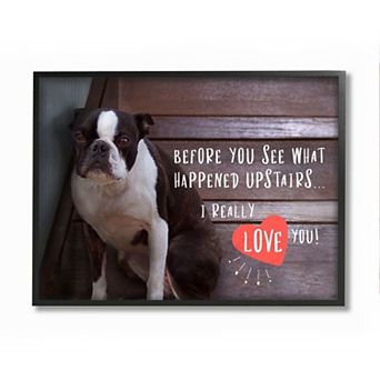 Stupell Home Decor Bad Dog Apology Family Pet Humor Wall Art
