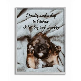 Stupell Home Decor Three Day Weekend Phrase Pet Humor Wall Art