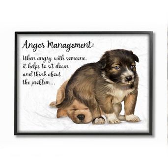 Stupell Home Decor Anger Management Advice Dog Humor Wall Art