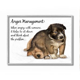 Stupell Home Decor Anger Management Advice Dog Humor Wall Art