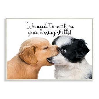 Stupell Home Decor Puppy Love Kiss Skills Quote Wall Art