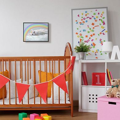 Stupell Home Decor Rainbow Cloud Fantasy Cat Wall Art