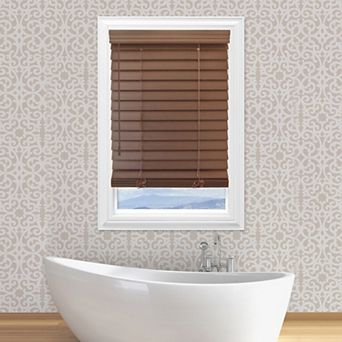 Custom Cut To Order Cordless 2.5" Faux Wood Blinds - 72" Length