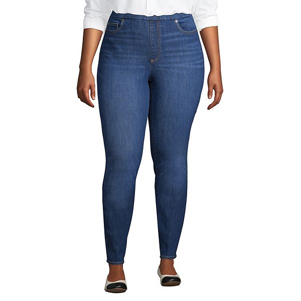 Plus Size Lands' End High-Rise Pull On Skinny Jeans