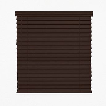 Custom Cut To Order Cordless 2.5" Faux Wood Blinds - 64" Length