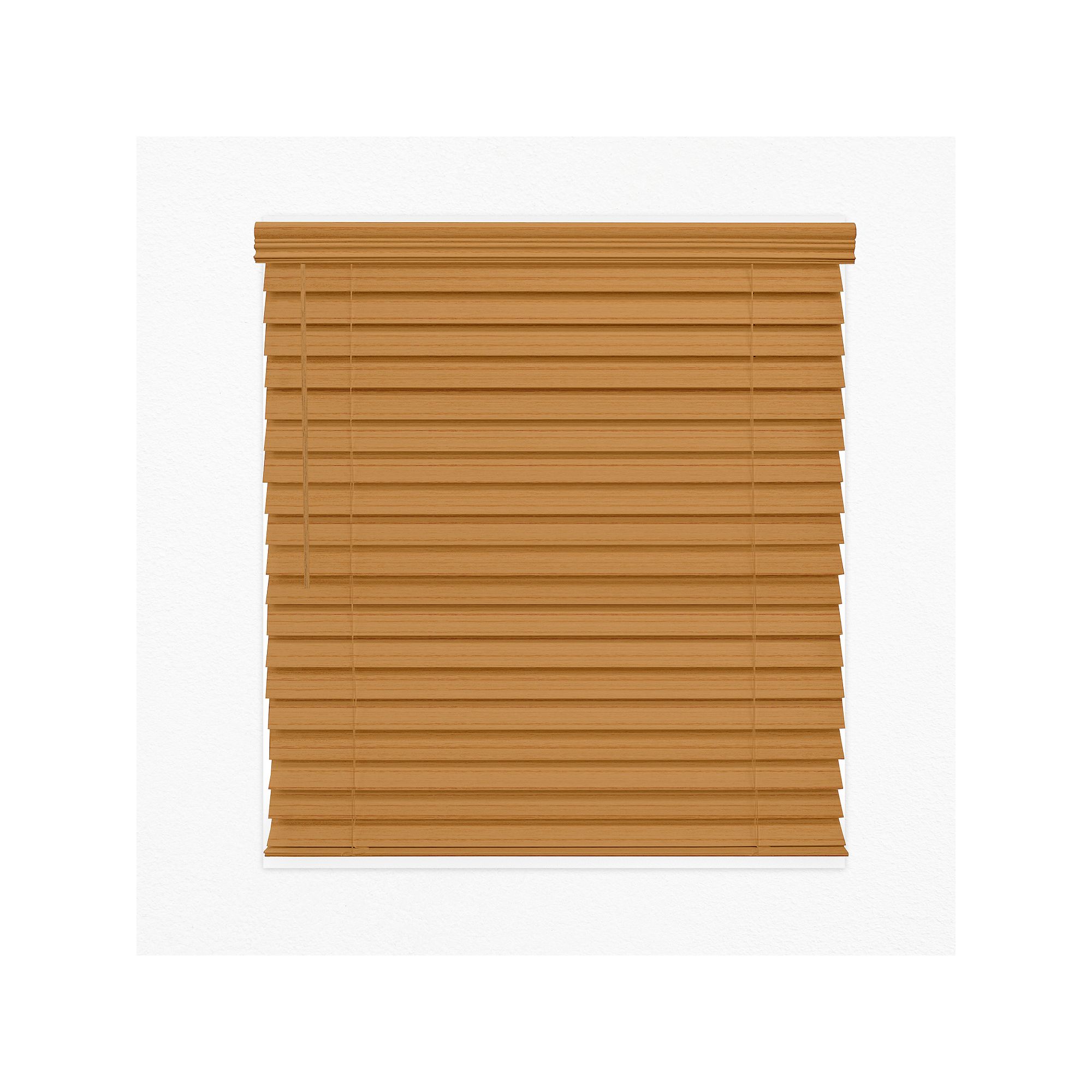 Custom Cut To Order Cordless 2.5 Faux Wood Blinds - 64 Length