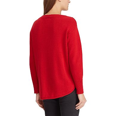 Women's Chaps Braided-Inset Boatneck Sweater