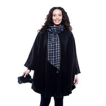 Women's Linda Anderson Le Moda Fleece Cape with Gloves & Attached Scarf