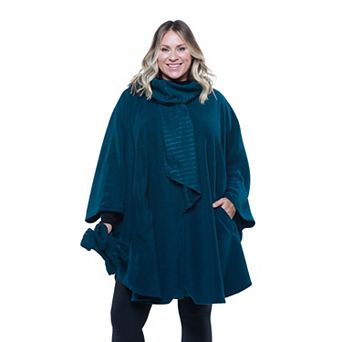 Women's Linda Anderson Le Moda Fleece Cape with Gloves & Attached Scarf
