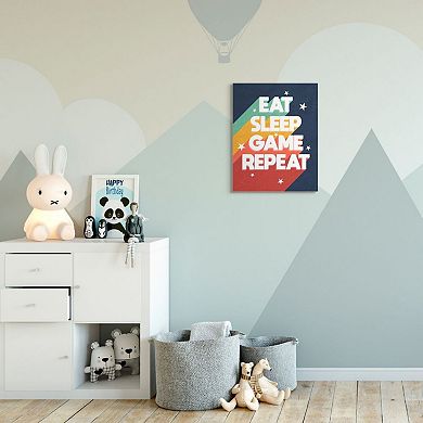 Stupell Home Decor Eat Sleep Game Repeat Quote Wall Art