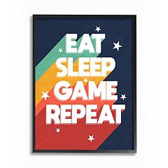 Eat Sleep Game Repeat Wall Art