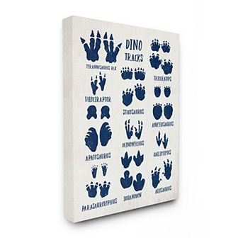 Stupell Home Decor Rustic Chart of Dinosaur Tracks Canvas Wall Art