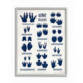 Stupell Home Decor Rustic Chart of Dinosaur Tracks Wall Art