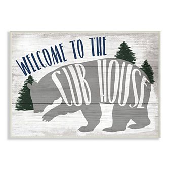 Stupell Home Decor Rustic Welcome to Cub House Quote Plaque Wall Art