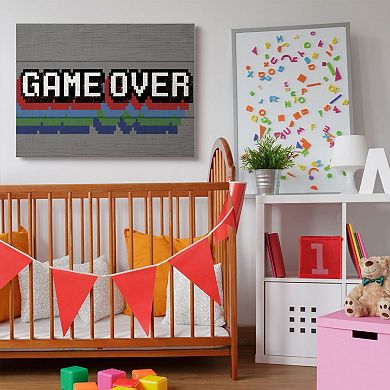 Stupell Home Decor Retro Game Over Video Game Text Wall Art