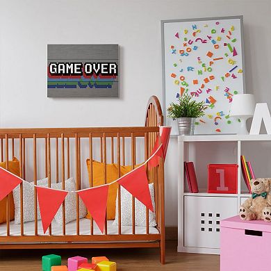 Stupell Home Decor Retro Game Over Video Game Text Wall Art