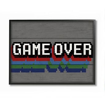 Stupell Home Decor Retro Game Over Video Game Text Wall Art