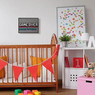 Stupell Home Decor Retro Game Over Video Game Text Wall Art