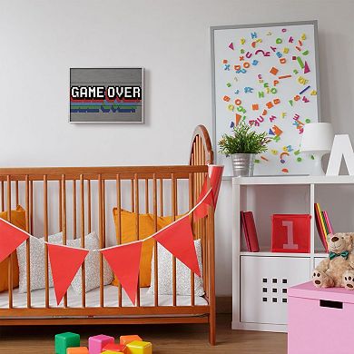 Stupell Home Decor Retro Game Over Video Game Text Wall Art