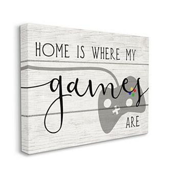 Stupell Home Decor Home is Where My Games Are Quote Wall Art