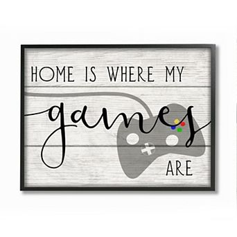 Stupell Home Decor Home is Where My Games Are Quote Wall Art