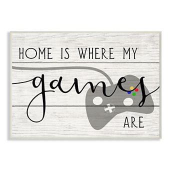 Stupell Home Decor Home is Where My Games Are Quote Wall Art