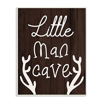 Stupell Home Decor Little Man Cave Boys Rustic Room Sign Wall Art