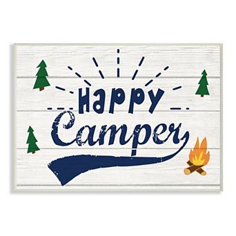 Stupell Home Decor Bright Rustic Sign Happy Camper Plaque Wall Art
