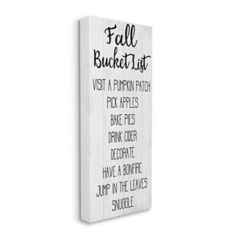 Stupell Home Decor Fall Bucket List Sign Wall Art
