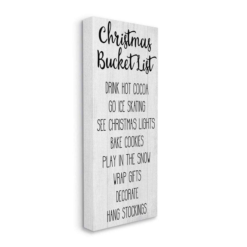 Stupell Home Decor Rustic Christmas Bucket List Sign Wall Art