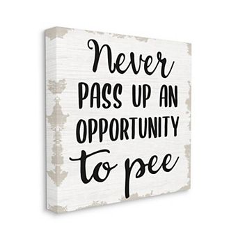 Stupell Home Decor Bathroom Phrase Humor Canvas Wall Art