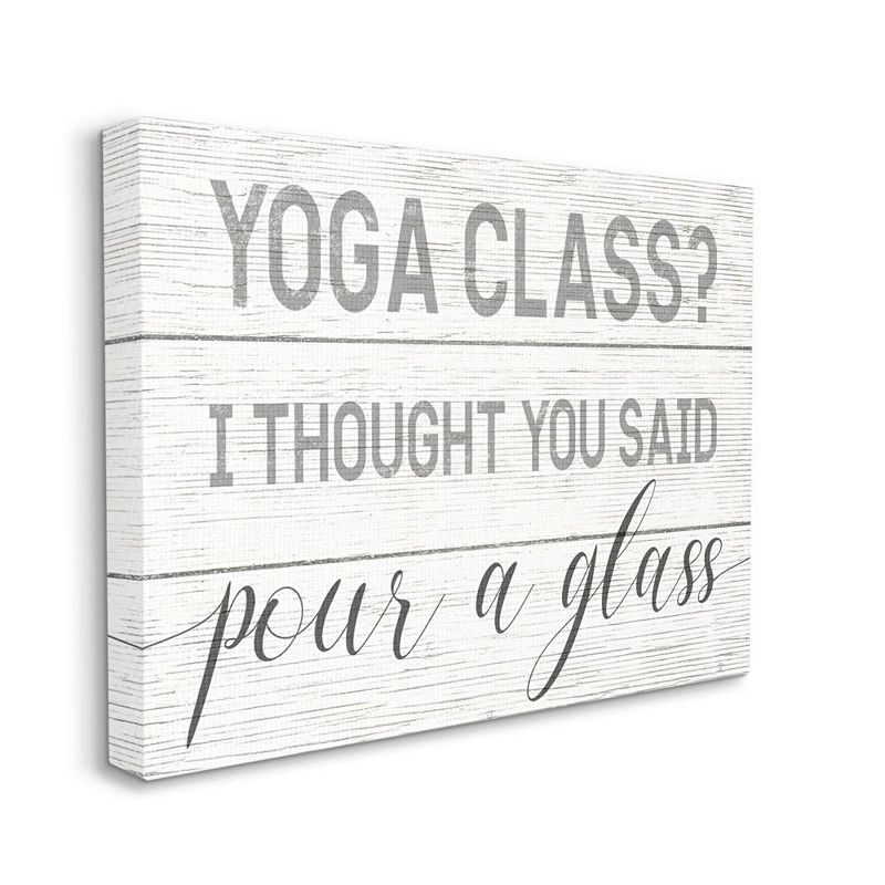 Stupell Home Decor Yoga Class or Pour A Glass Wall Art, White, 30X40