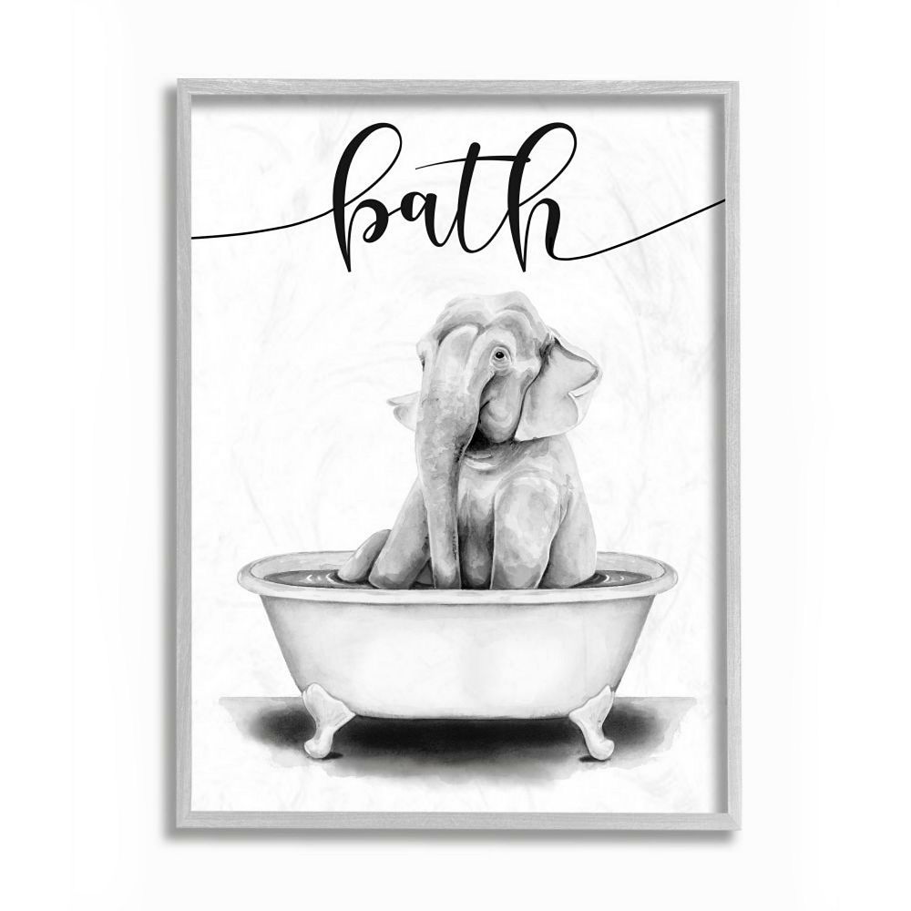 Stupell Home Decor Elephant Bath Wall Art