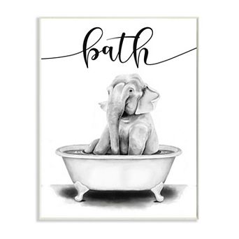 Stupell Home Decor Elephant Bath Wall Art