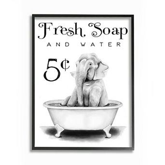 Stupell Home Decor Antique Fresh Soap and Water Sign Wall Art