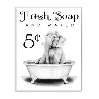 Stupell Home Decor Antique Fresh Soap and Water Sign Plaque Wall Art