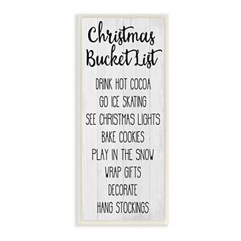 Stupell Home Decor Rustic Christmas Bucket List Wall Art