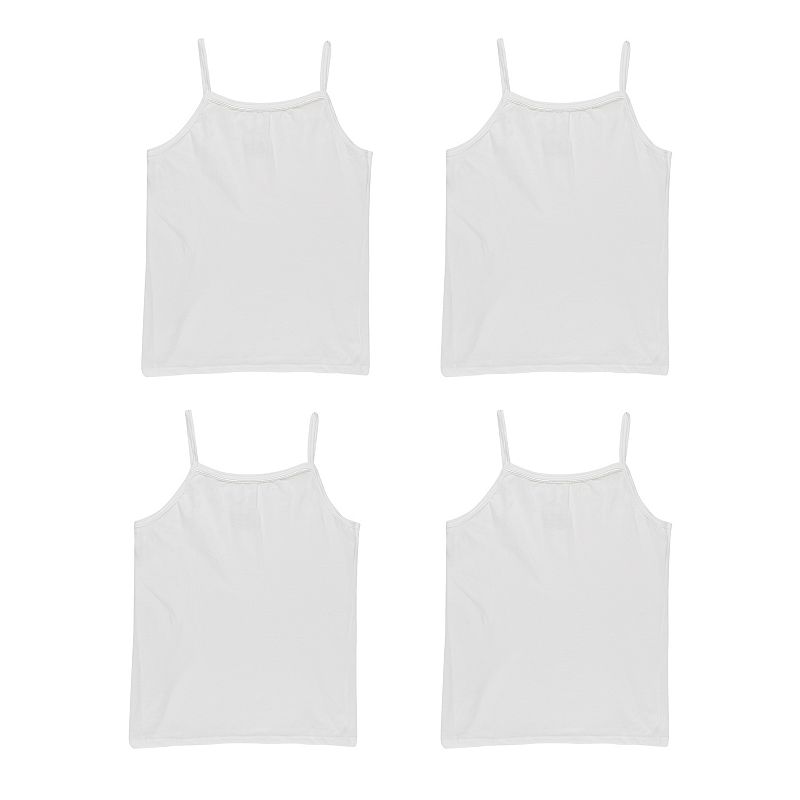 Girls Hanes Ultimate 4-Pack EcoSmart Camis, Girls, Size: Medium, White