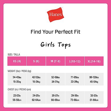 Girls Hanes® 4 Pack Ultimate White Cami