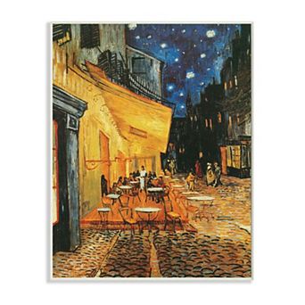 Stupell Home Decor Cafe Terrace at Night Traditional Van Gogh Painting Plaque Wall Art