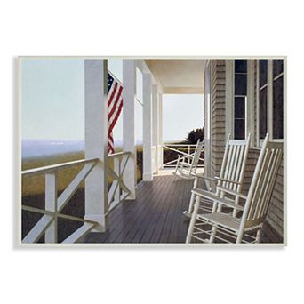 Stupell Home Decor Americana Rocking Chair Cape Porch Plaque Wall Art
