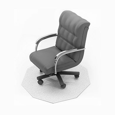 Floortex Ultimate Polycarbonate 9-Sided Chair Mat for Hard Floors- 38" x 39"