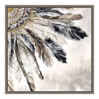 Amanti Art Necklace of Feathers III Framed Canvas Print