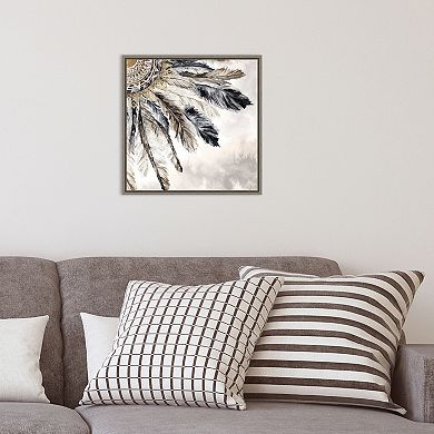 Amanti Art Necklace of Feathers III Framed Canvas Print