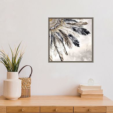 Amanti Art Necklace of Feathers III Framed Canvas Print