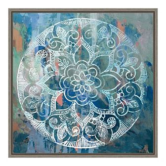 Amanti Art Indigo Medallion Framed Canvas Wall Art