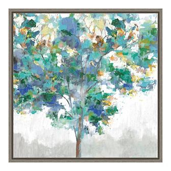 Amanti Art Climbing Blue Tree Framed Canvas Wall Art