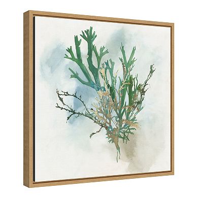 Amanti Art Green Coral I Framed Canvas Wall Art