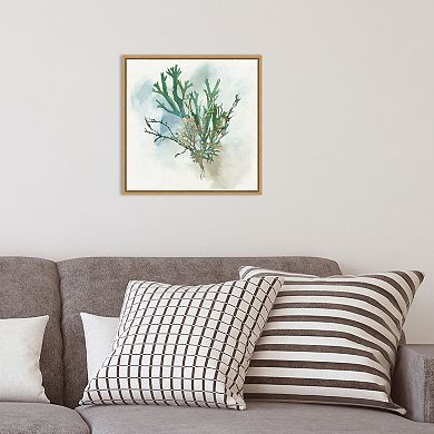 Amanti Art Green Coral I Framed Canvas Wall Art