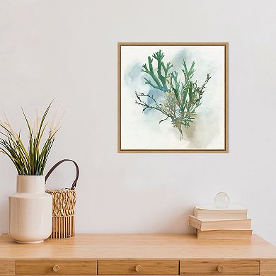 Amanti Art Green Coral I Framed Canvas Wall Art